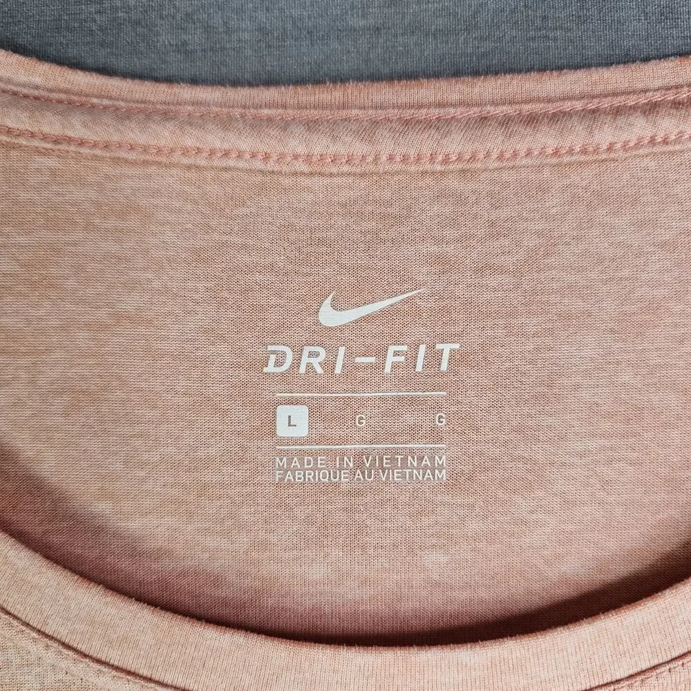 Lot of 3 Women's Nike Dri-Fit Tees Black, Heather Green, Heather Peach, Size L
